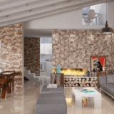 Πλακάκι BENASQUE MARRON BRILLO 33x55